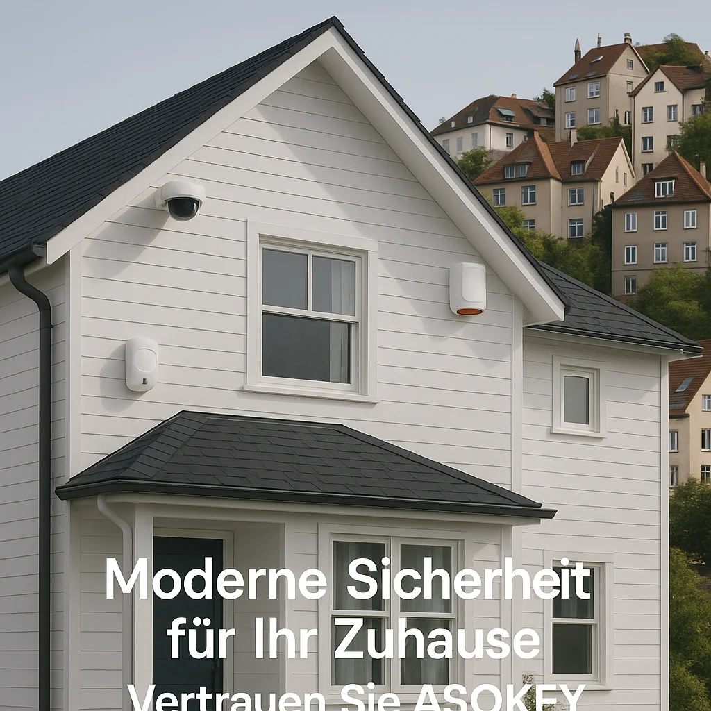 Moderne Hausfassade mit sichtbarer smarter Technik